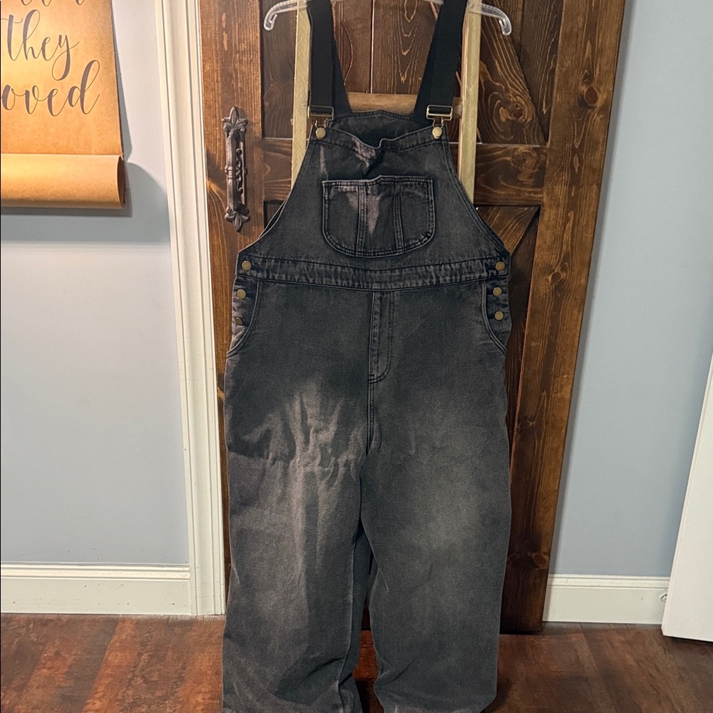 Cider Black Denim  Bohemian Overalls